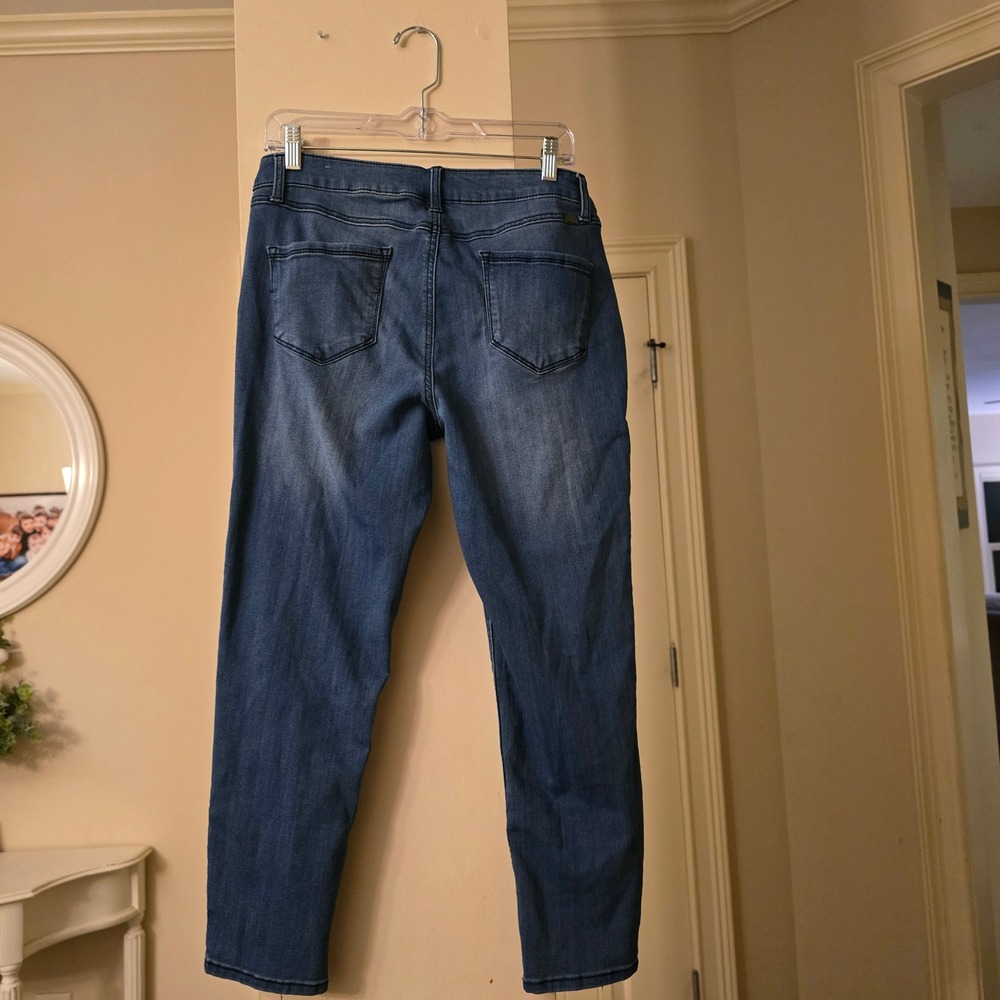1822 Denim Womens High Rise Skinny Jeans Medium‎ Wash Blue Stretch Denim - Picture 2 of 7